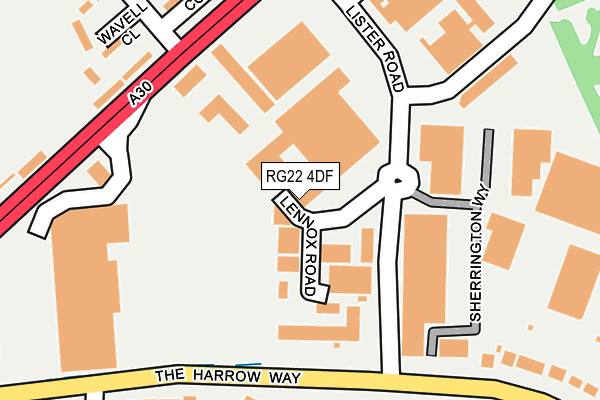 RG22 4DF map - OS OpenMap – Local (Ordnance Survey)