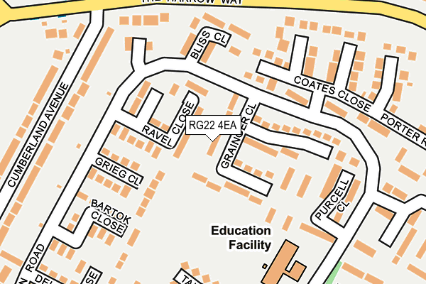 RG22 4EA map - OS OpenMap – Local (Ordnance Survey)