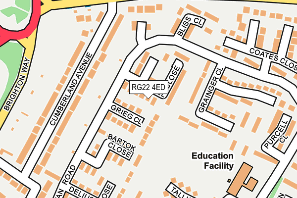 RG22 4ED map - OS OpenMap – Local (Ordnance Survey)