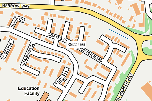 RG22 4EG map - OS OpenMap – Local (Ordnance Survey)
