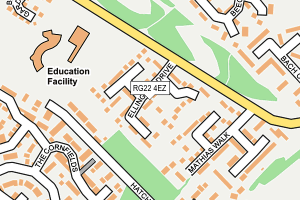 RG22 4EZ map - OS OpenMap – Local (Ordnance Survey)