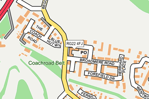 RG22 4FJ map - OS OpenMap – Local (Ordnance Survey)