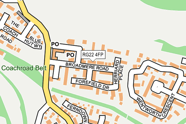 RG22 4FP map - OS OpenMap – Local (Ordnance Survey)