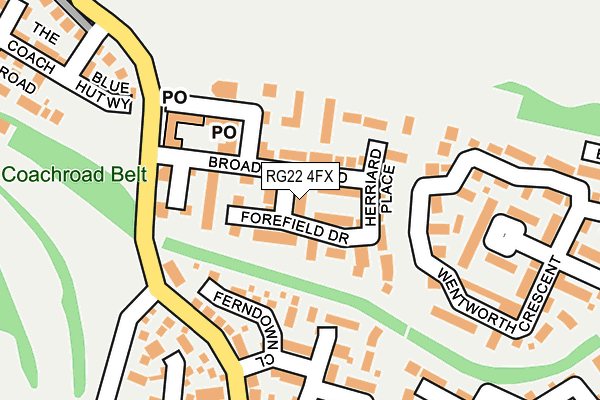 RG22 4FX map - OS OpenMap – Local (Ordnance Survey)