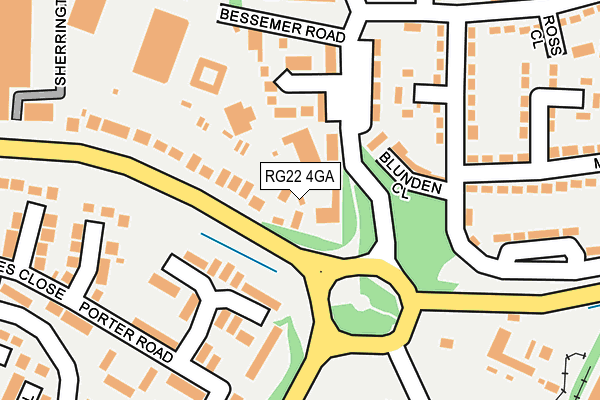 RG22 4GA map - OS OpenMap – Local (Ordnance Survey)