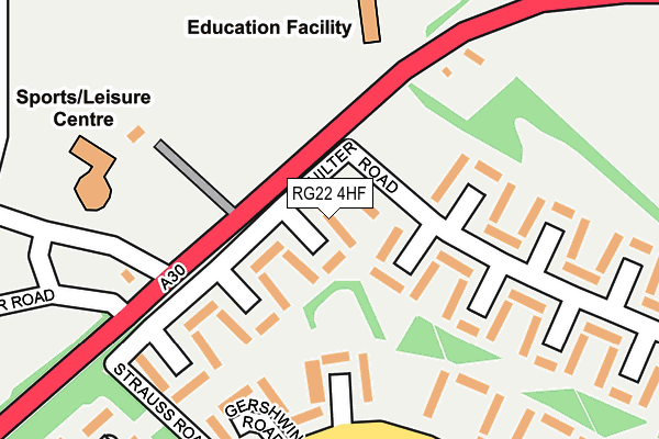 RG22 4HF map - OS OpenMap – Local (Ordnance Survey)