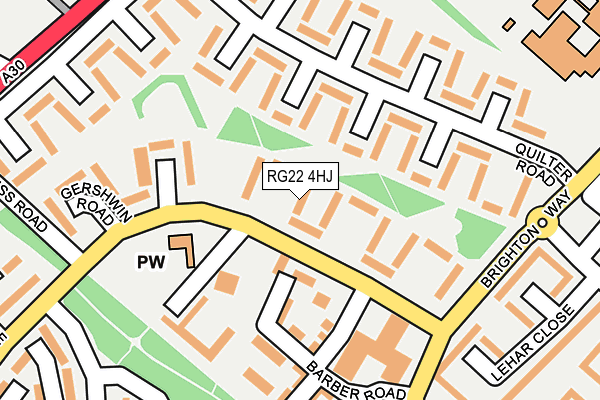 RG22 4HJ map - OS OpenMap – Local (Ordnance Survey)