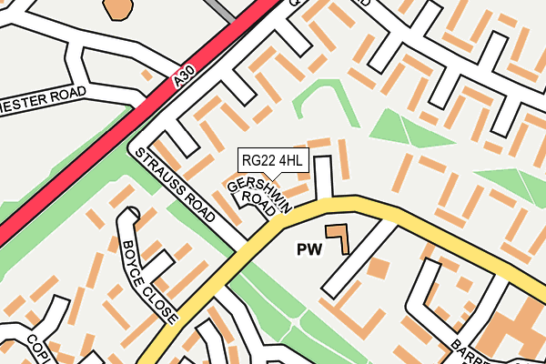 RG22 4HL map - OS OpenMap – Local (Ordnance Survey)