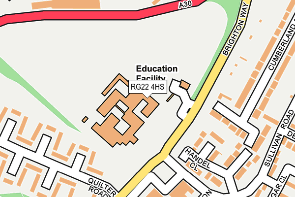 RG22 4HS map - OS OpenMap – Local (Ordnance Survey)