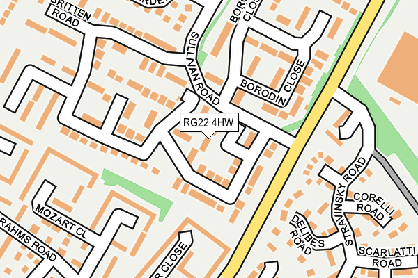 RG22 4HW map - OS OpenMap – Local (Ordnance Survey)