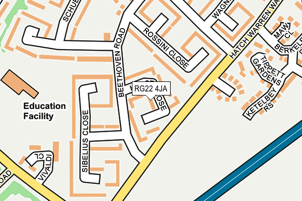 RG22 4JA map - OS OpenMap – Local (Ordnance Survey)