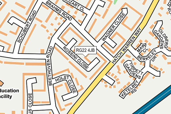 RG22 4JB map - OS OpenMap – Local (Ordnance Survey)