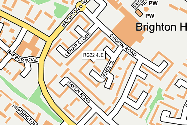 RG22 4JE map - OS OpenMap – Local (Ordnance Survey)