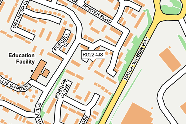RG22 4JS map - OS OpenMap – Local (Ordnance Survey)