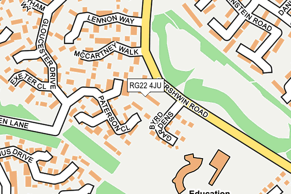 RG22 4JU map - OS OpenMap – Local (Ordnance Survey)