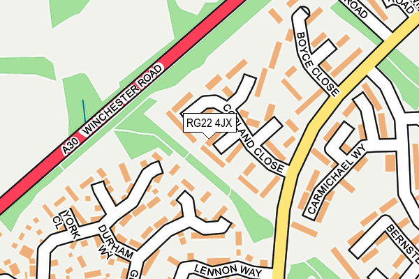 RG22 4JX map - OS OpenMap – Local (Ordnance Survey)