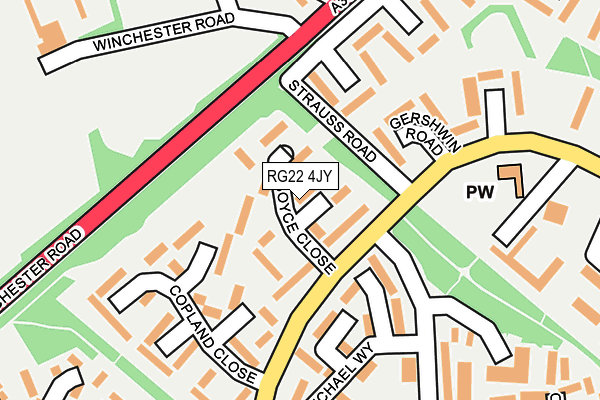 RG22 4JY map - OS OpenMap – Local (Ordnance Survey)