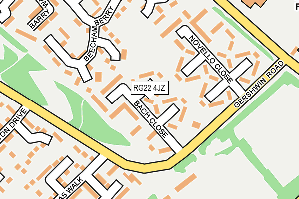 RG22 4JZ map - OS OpenMap – Local (Ordnance Survey)