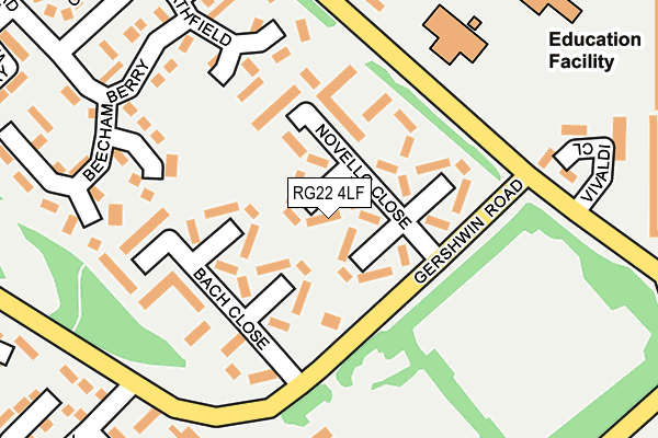 RG22 4LF map - OS OpenMap – Local (Ordnance Survey)