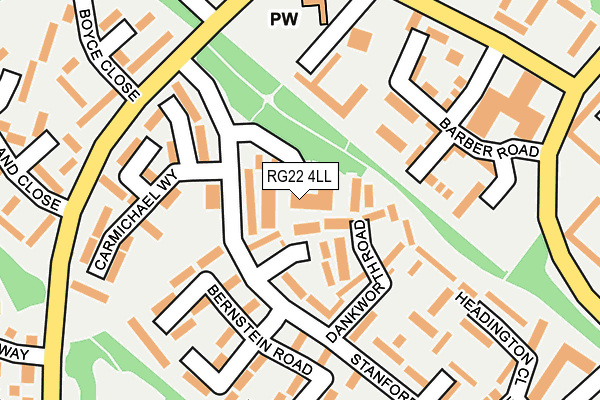 RG22 4LL map - OS OpenMap – Local (Ordnance Survey)