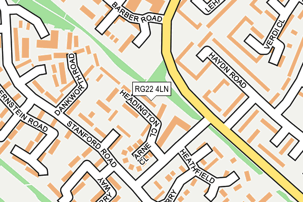 RG22 4LN map - OS OpenMap – Local (Ordnance Survey)