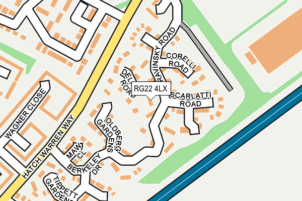 RG22 4LX map - OS OpenMap – Local (Ordnance Survey)