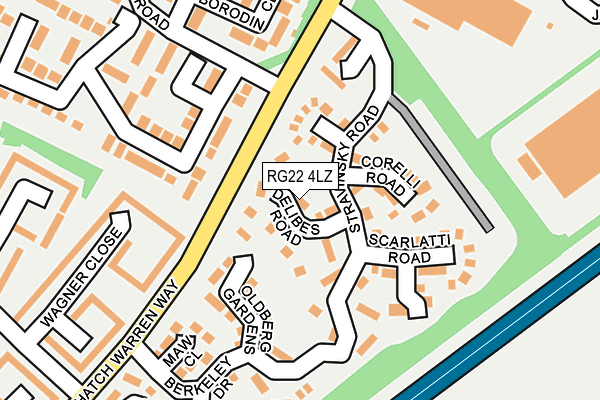 RG22 4LZ map - OS OpenMap – Local (Ordnance Survey)