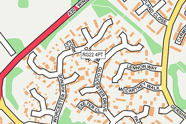 RG22 4PT map - OS OpenMap – Local (Ordnance Survey)