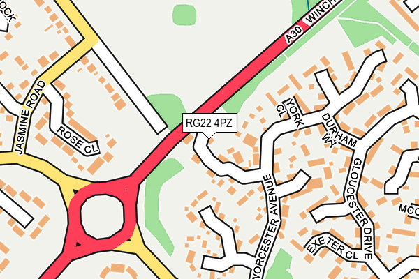 RG22 4PZ map - OS OpenMap – Local (Ordnance Survey)