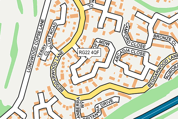 RG22 4QF map - OS OpenMap – Local (Ordnance Survey)