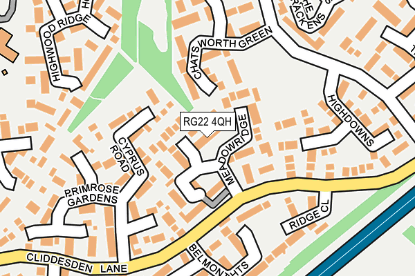 RG22 4QH map - OS OpenMap – Local (Ordnance Survey)