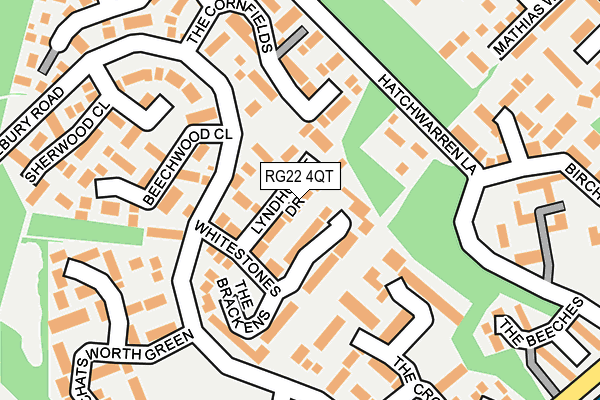 RG22 4QT map - OS OpenMap – Local (Ordnance Survey)