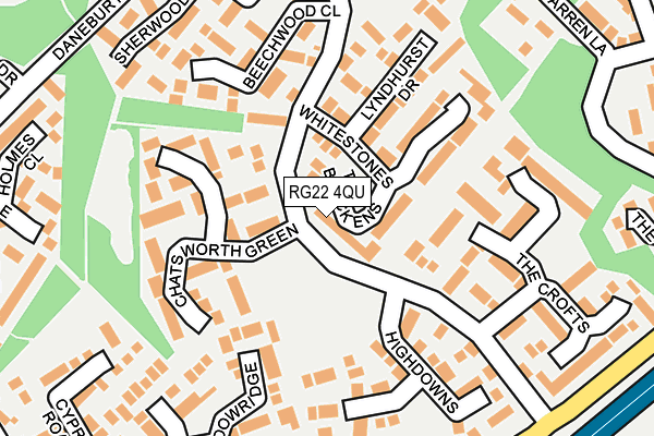 RG22 4QU map - OS OpenMap – Local (Ordnance Survey)