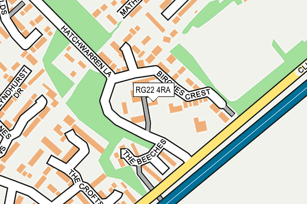 RG22 4RA map - OS OpenMap – Local (Ordnance Survey)