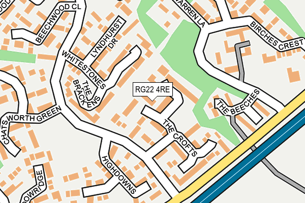 RG22 4RE map - OS OpenMap – Local (Ordnance Survey)