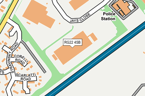 RG22 4SB map - OS OpenMap – Local (Ordnance Survey)
