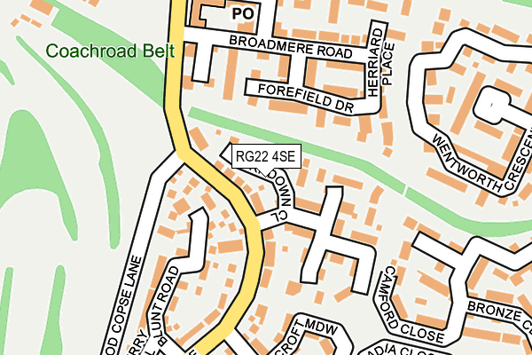 RG22 4SE map - OS OpenMap – Local (Ordnance Survey)