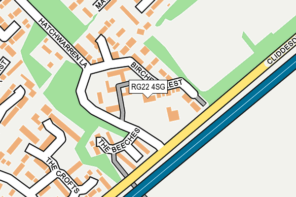 RG22 4SG map - OS OpenMap – Local (Ordnance Survey)