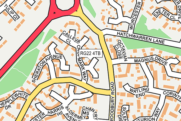 RG22 4TB map - OS OpenMap – Local (Ordnance Survey)