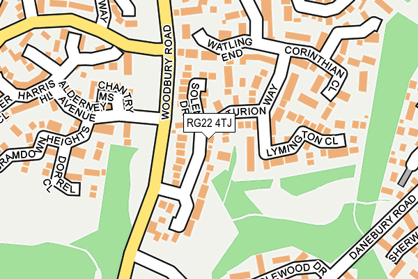 RG22 4TJ map - OS OpenMap – Local (Ordnance Survey)