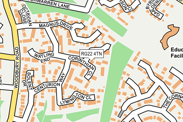 RG22 4TN map - OS OpenMap – Local (Ordnance Survey)