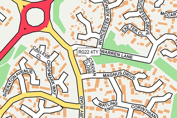 RG22 4TY map - OS OpenMap – Local (Ordnance Survey)