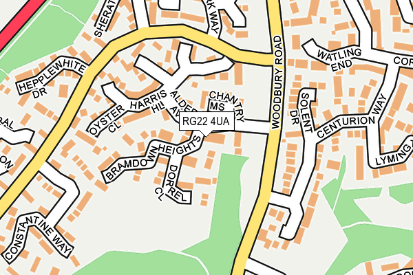 RG22 4UA map - OS OpenMap – Local (Ordnance Survey)