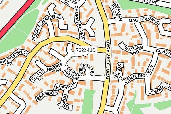 RG22 4UQ map - OS OpenMap – Local (Ordnance Survey)
