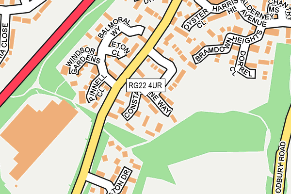 RG22 4UR map - OS OpenMap – Local (Ordnance Survey)
