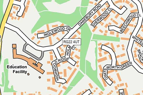 RG22 4UT map - OS OpenMap – Local (Ordnance Survey)