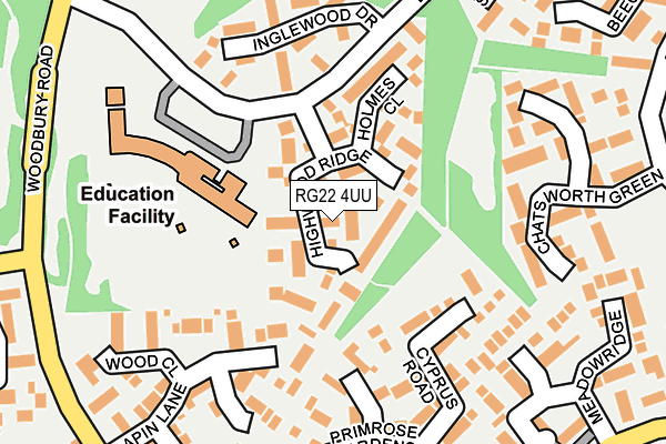 RG22 4UU map - OS OpenMap – Local (Ordnance Survey)