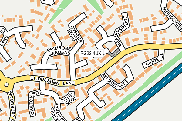 RG22 4UX map - OS OpenMap – Local (Ordnance Survey)