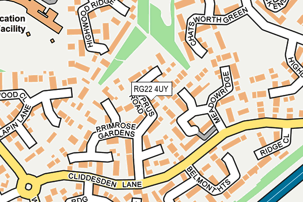 RG22 4UY map - OS OpenMap – Local (Ordnance Survey)