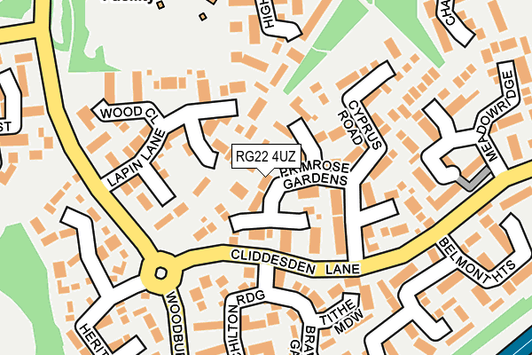 RG22 4UZ map - OS OpenMap – Local (Ordnance Survey)